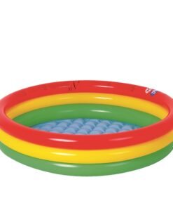 59" Red  Yellow  and Green Inflatable Round Kiddie Swimming Pool