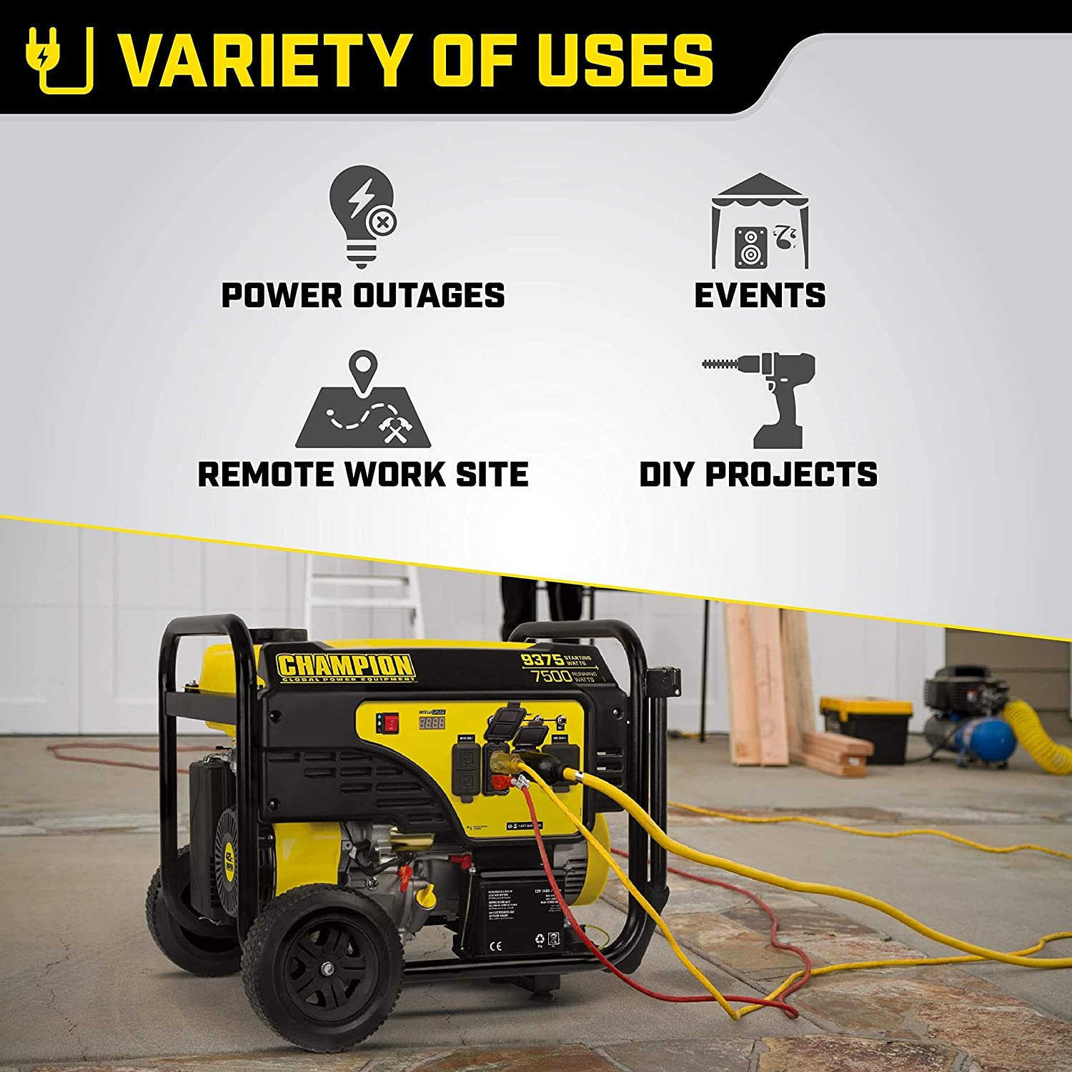 Champion 100813 7500W/9375W 50 Amp Gas Electric Start Generator New - Image 5