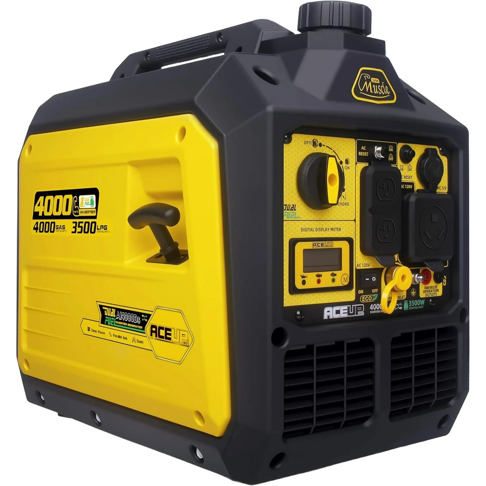 Aceup Energy AI4000DS Inverter Generator 3200/4000W Dual Fuel Gas Propane 30A Low THD New - Image 2