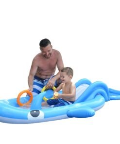 6.75ft Inflatable Childrens Whale Shaped Interactive Play Pool