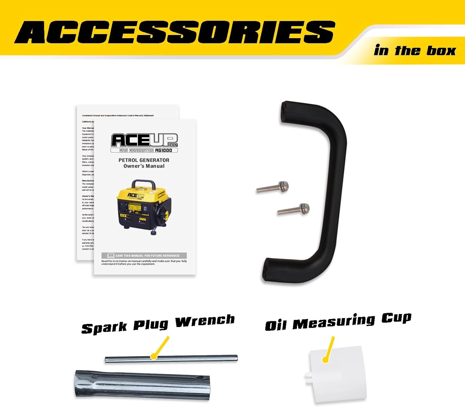 Aceup Energy AG1000 Generator 800/1000W Gas Powered 2-Stroke Ultralight CARB New - Image 4