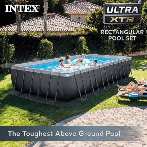 Intex Ultra XTR Deluxe Rectangular Above Ground Pool Set 24ft x 12ft x 52in Gray - Image 2