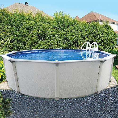 Aquarian Fuzion 24 Ft x 52 in Round Above Ground Swimming Pool Backyard Framed Pool Kit Gray - Image 3
