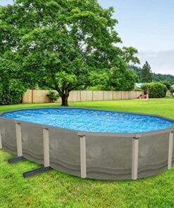 Alternative view of Blue Wave Trinity 18x33-ft Oval 52-in Deep Steel Wall Above Ground Pool Package Gray