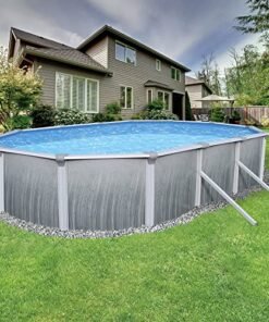 Alternative view of Blue Wave NB2624 Martinique 15' x 30' Oval 52" Steel Pool in Blue Gray