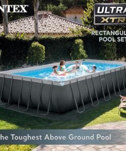 Alternative view of Intex Ultra XTR Rectangular Pool Set with Pump, Vacuum Cleaner & Skimmer Gray