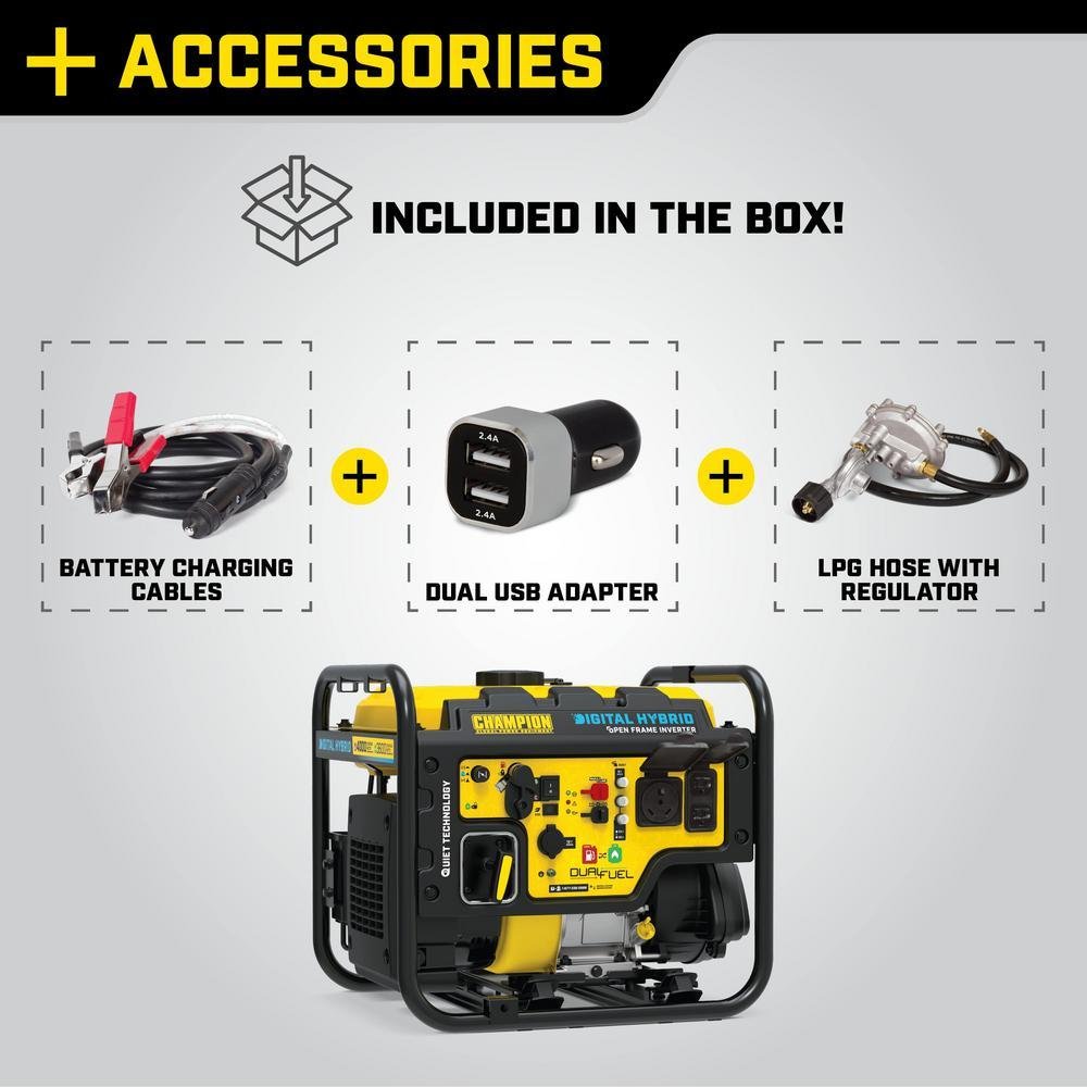 Champion 100574 3500W/4000W Open Frame Dual Fuel Inverter Generator New - Image 6