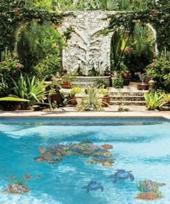 Alternative view of Custom Mosaics, Inc. Coral Reef Porcelain Swimming Pool Mosaic (58" x 33")