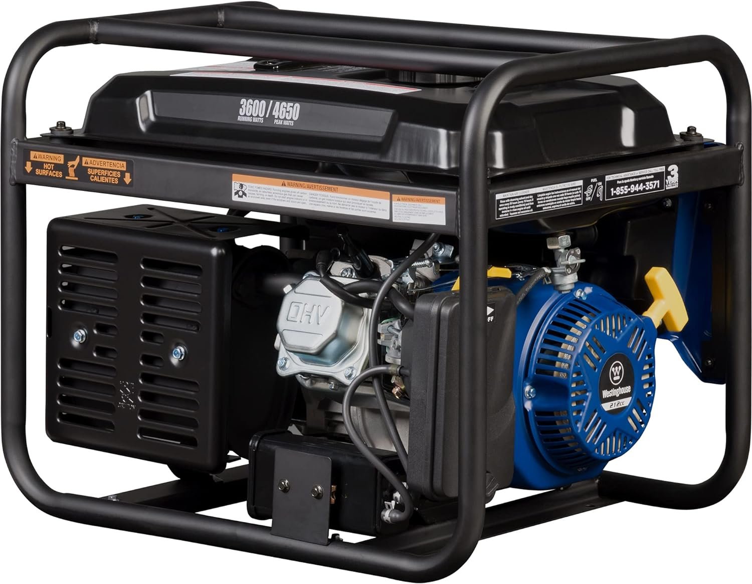 Westinghouse WGen3600cv Generator 3600W/4650W 30 Amp Recoil Start Gas with CO Sensor New - Image 4