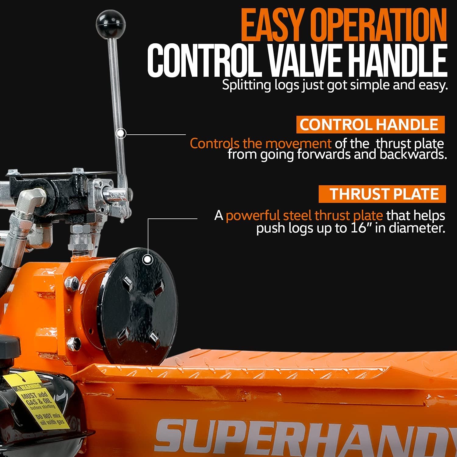 Super Handy GCAO023 Log Splitter 20-Ton Horizontal Portable Gas 7HP Engine New Canada Only - Image 6