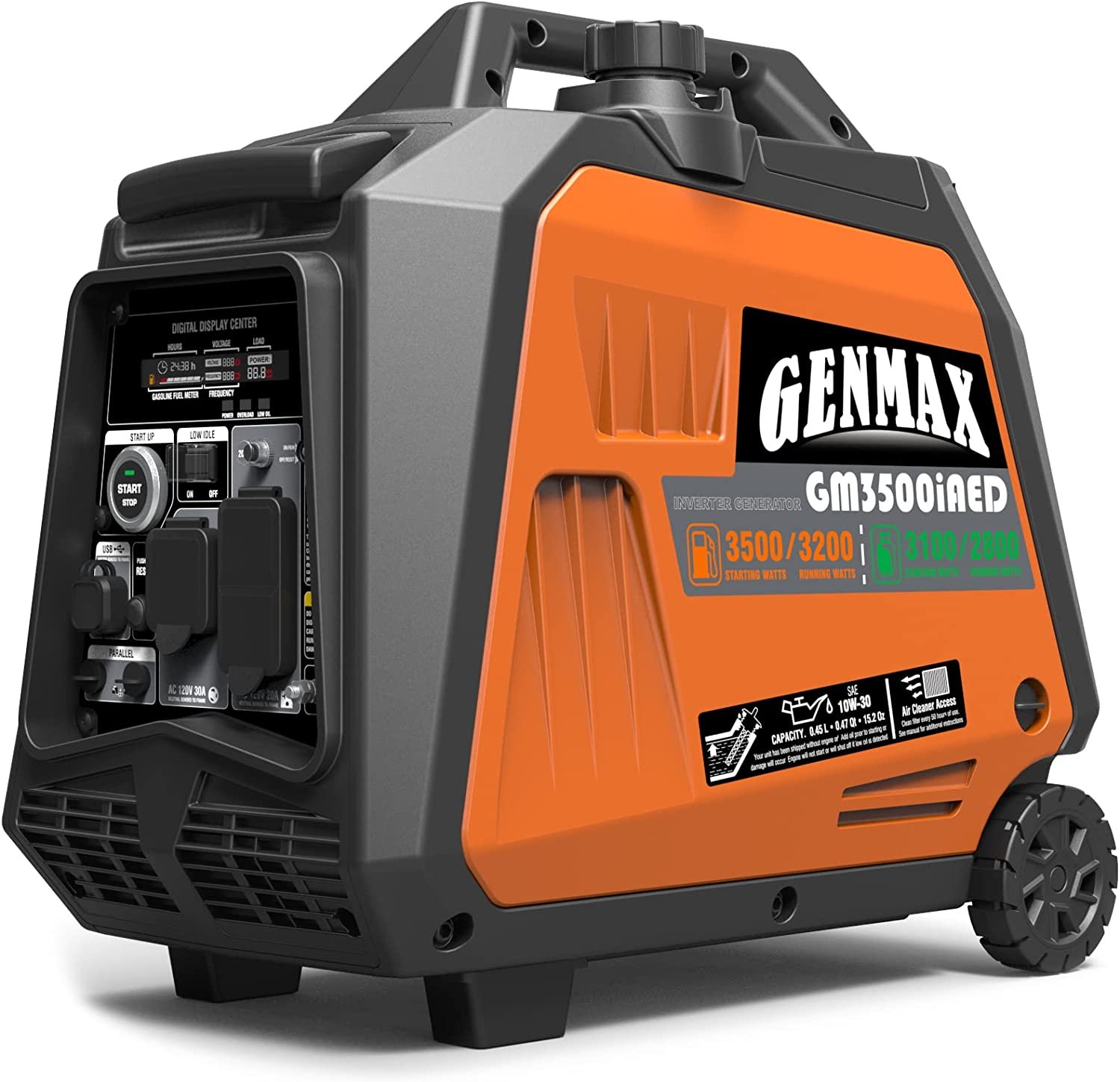 GENMAX GM3500iAED 30 Amp 3200W/3500W Remote Start Dual Fuel Inverter Generator with CO Detect New - Image 2