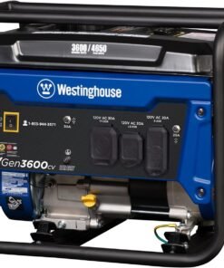 Alternative view of Westinghouse WGen3600c Generator 3600W/4650W 30 Amp Recoil Start Gas with CO Sensor New