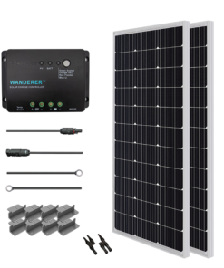 Renogy RNG-KIT-STARTER200D-WND30-US 200 Watt 12 Volt Solar Starter Kit New