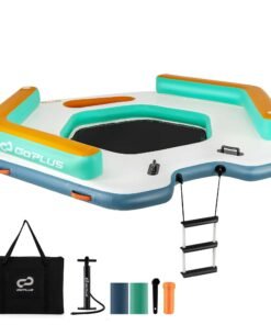 8.7FT x 8.7FT Inflatable Floating Dock Platform w/Detachable Ladder