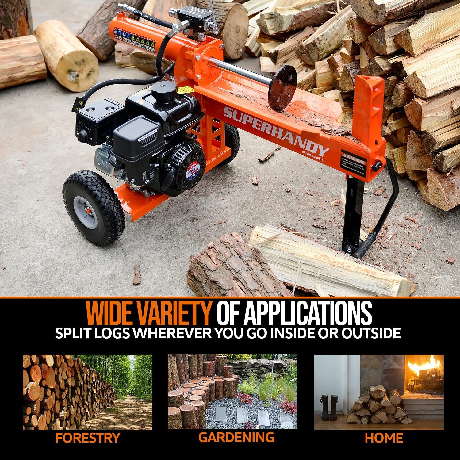 Super Handy GCAO023 Log Splitter 20-Ton Horizontal Portable Gas 7HP Engine New Canada Only - Image 7