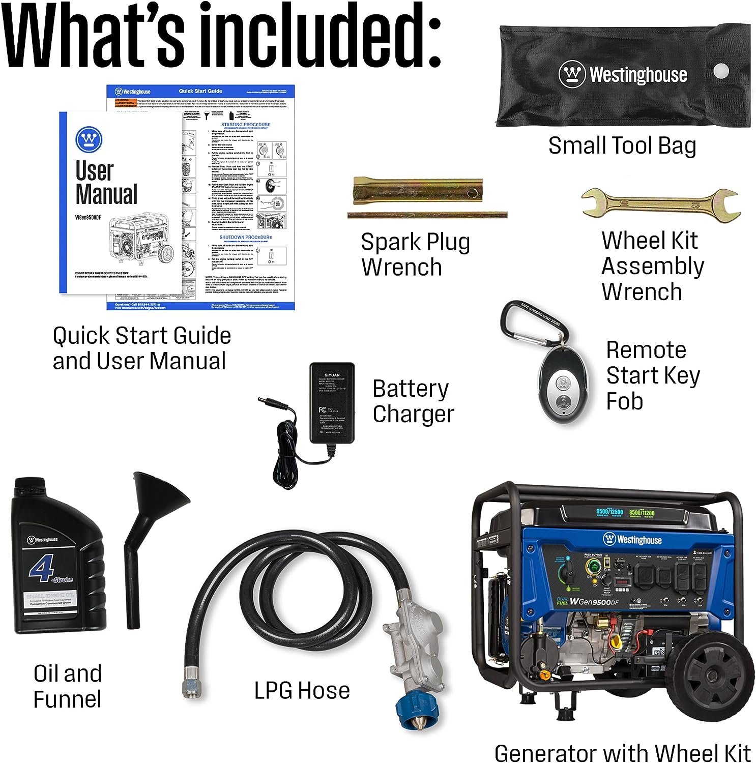 Westinghouse WGen9500DF Generator 9500W/12500W 50 Amp Remote Start Dual Fuel New - Image 8