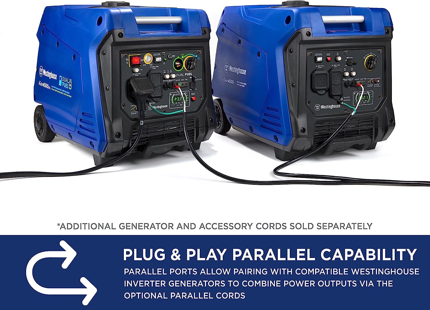 Westinghouse iGen4500cv Inverter Generator 3700W/4500W 30 Amp Recoil Start Gas with CO Sensor New - Image 7