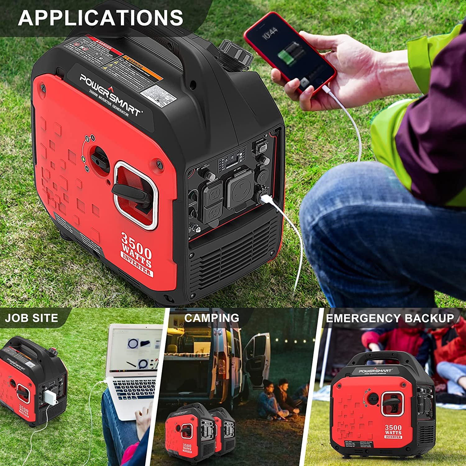 Powersmart PS5035 Inverter Generator 2700/3500W Gas 4 Stroke Recoil Start New - Image 5