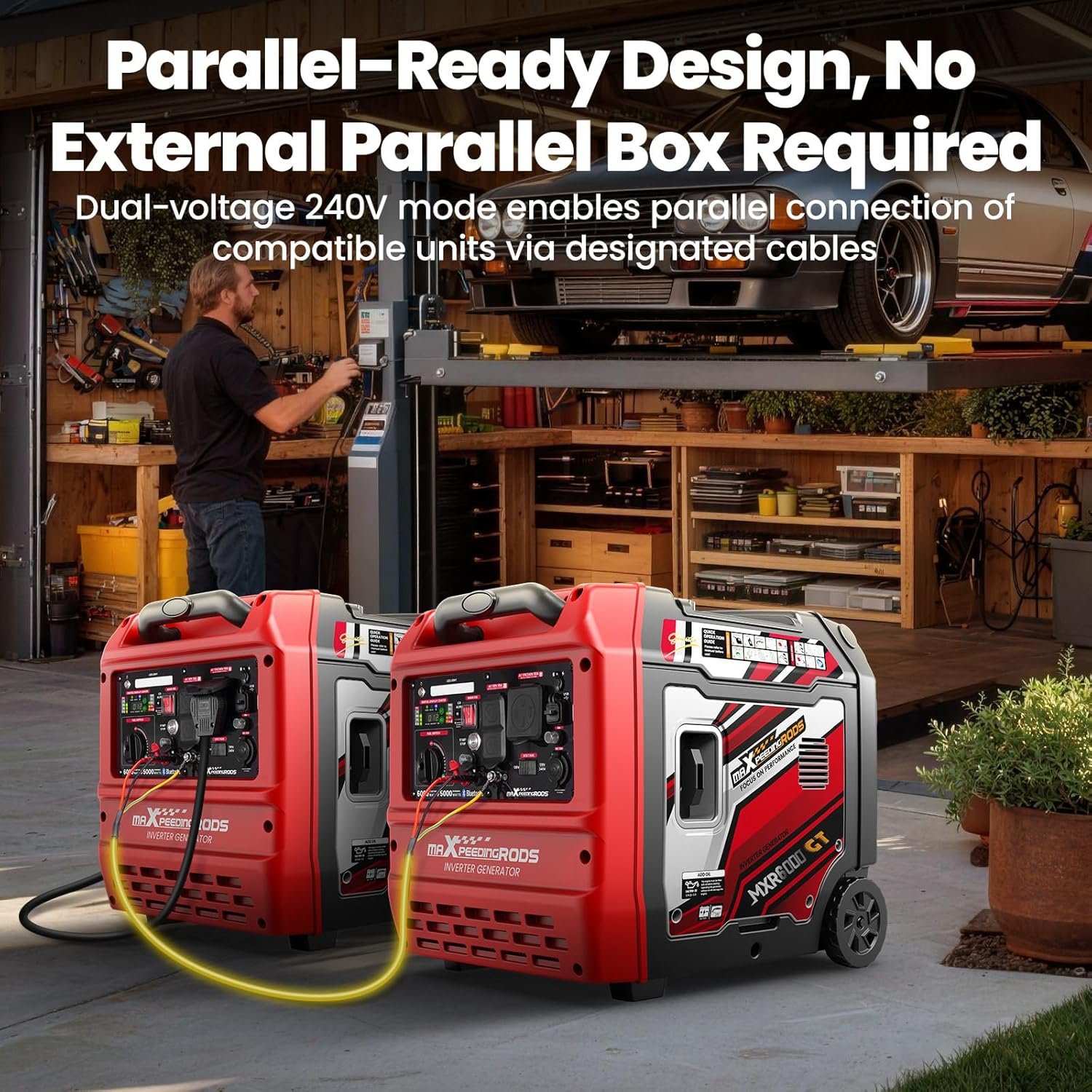 Maxpeedingrods 5000W/6000W Inverter Generator 50A Gas Low THD Remote Start CO Alert MXR6000GT-US New - Image 6