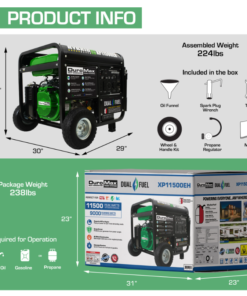 Alternative view of DuroMax XP11500EH 9000W/11500W Dual Fuel Electric Start Generator New