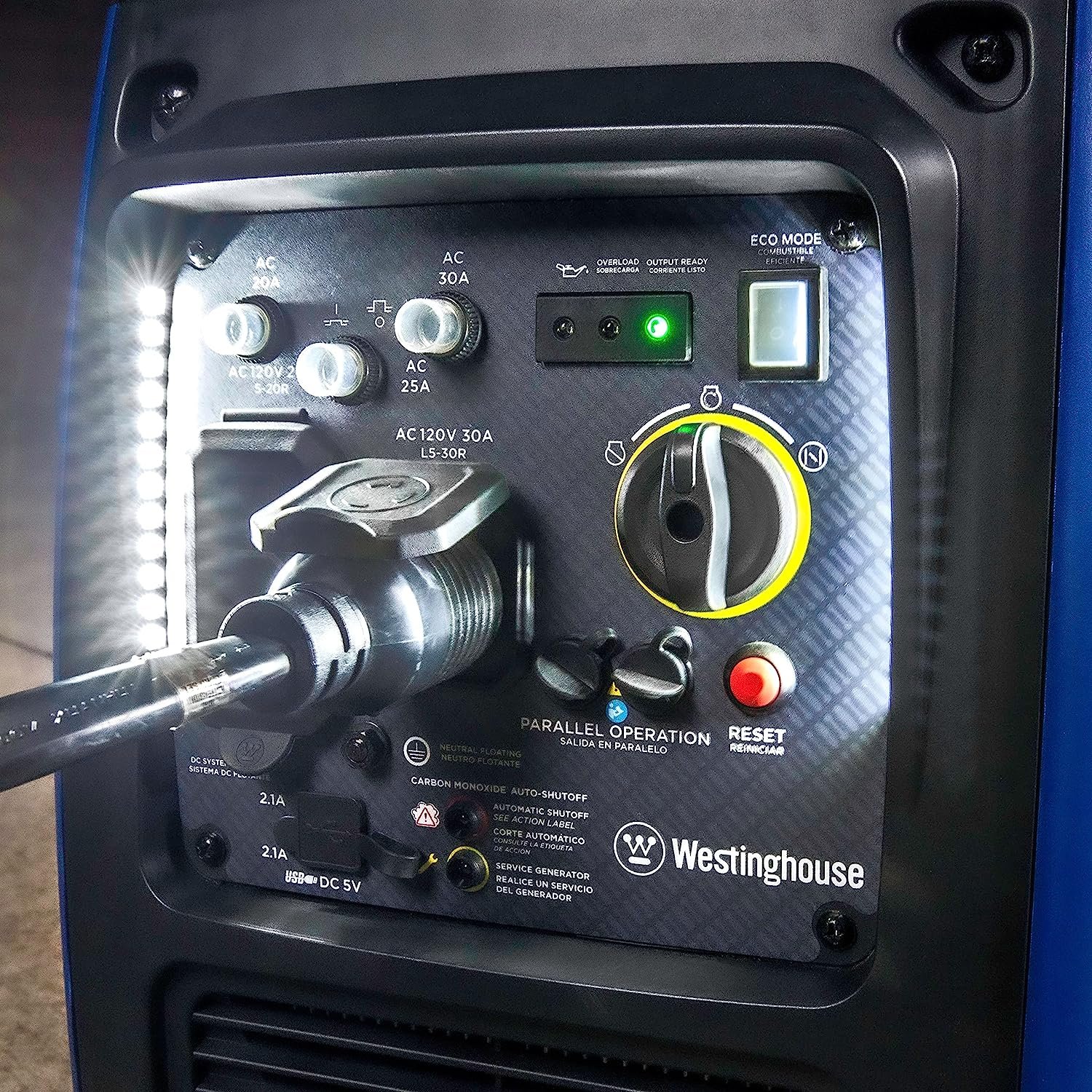 Westinghouse WH3700iXLTc Inverter Generator 3000W/3700W 30 Amp Recoil Start Gas with CO Sensor New - Image 4