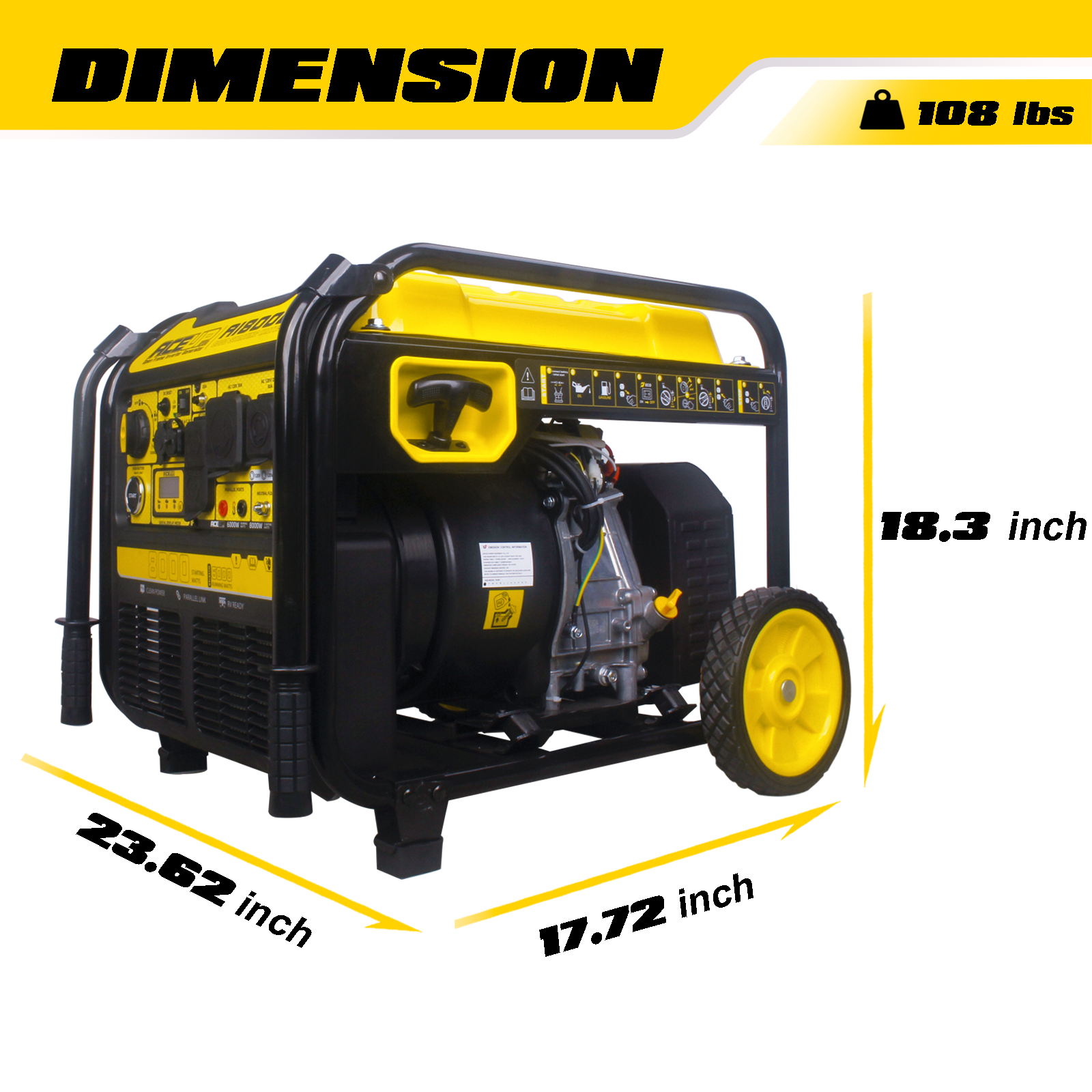 Aceup Energy AI8000 6000W/8000W Generator 30A Inverter Gasoline Electric Start New - Image 3
