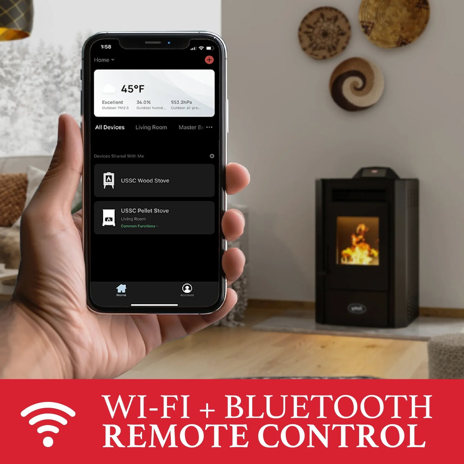 Ashley Hearth AP5613-W Pellet Stove 1,800 sq. ft. 40 lb Hopper with WiFi Connect New - Image 3