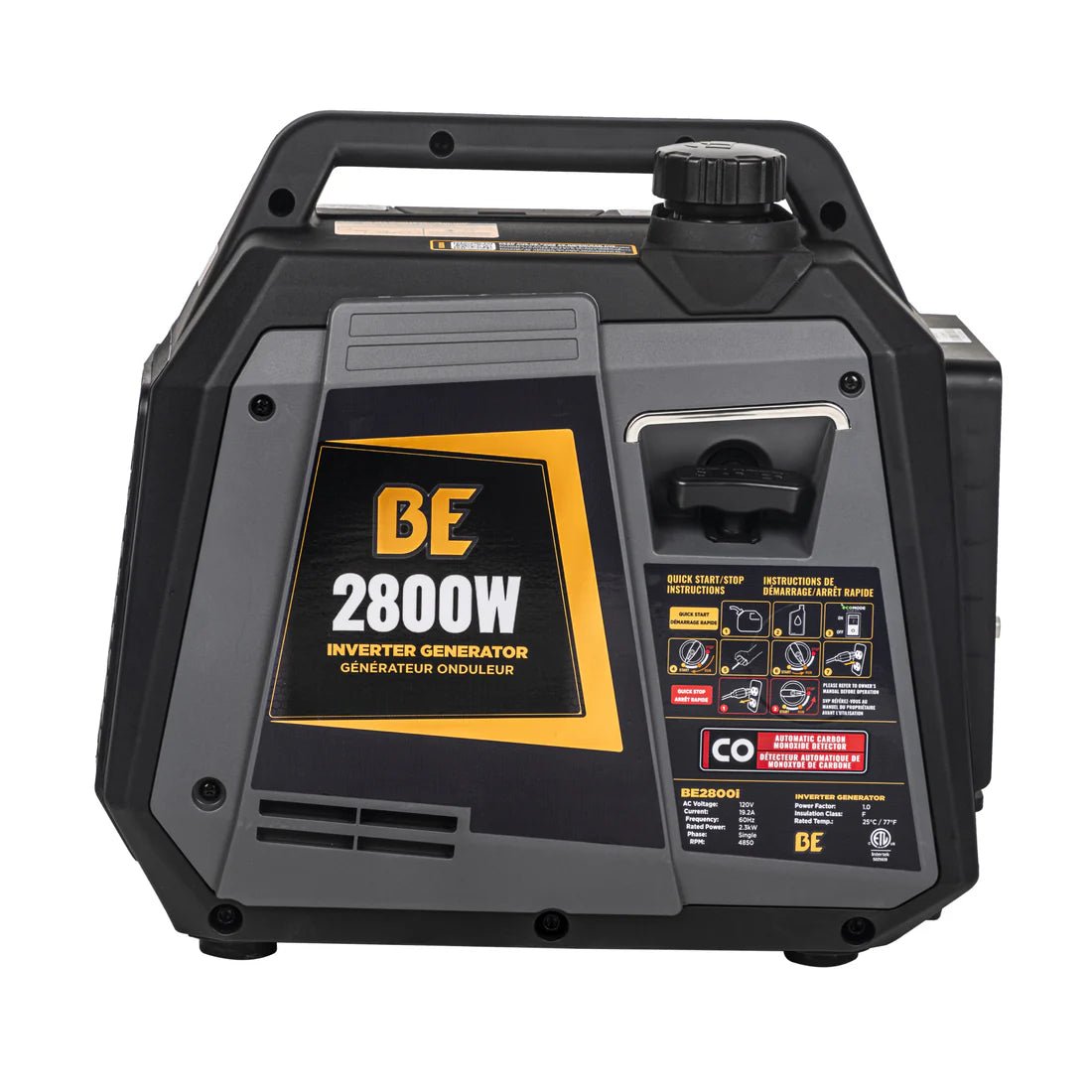 BE 2500W/2800W Inverter Generator Low THD Gas Powerease Engine Recoil Start New - Image 7