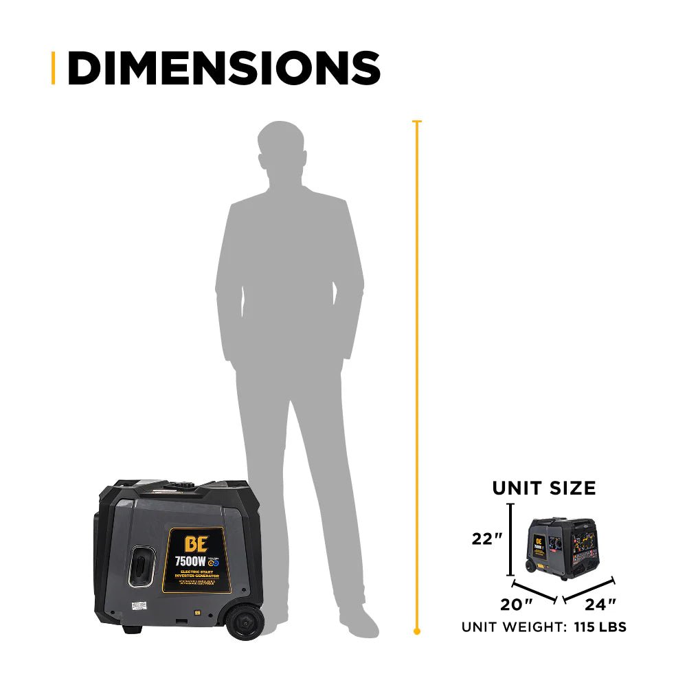 BE 6000W/7500W Digital Inverter Generator Dual-Fuel Gas Propane Powerease Engine Electric Start New - Image 7