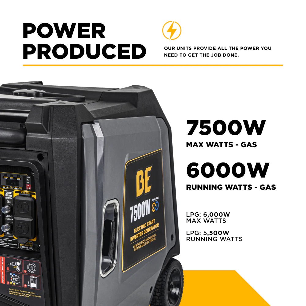 BE 6000W/7500W Digital Inverter Generator Dual-Fuel Gas Propane Powerease Engine Electric Start New - Image 2