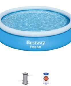 Bestway Fast Set - 12' Inflatable Round Pool with Filter Pump, Family Swimming