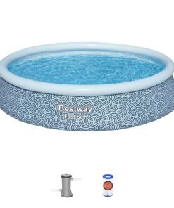 Bestway Fast Set - 13' Inflatable Round Pool Set with Filter Pump, Family Use