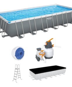 Bestway Power Steel 24' x 12' x 52" Rectangular Above Ground Swimming Pool Set - 419
