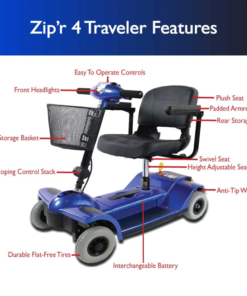 Alternative view of New Zip'r 4 Travel Mobility Scooter Blue New