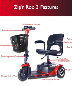 Alternative view of Zip'r Roo 3 Travel Mobility Scooter Red Open Box