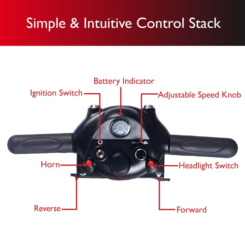 New Zip'r Roo 3 Travel Mobility Scooter Red New - Image 3