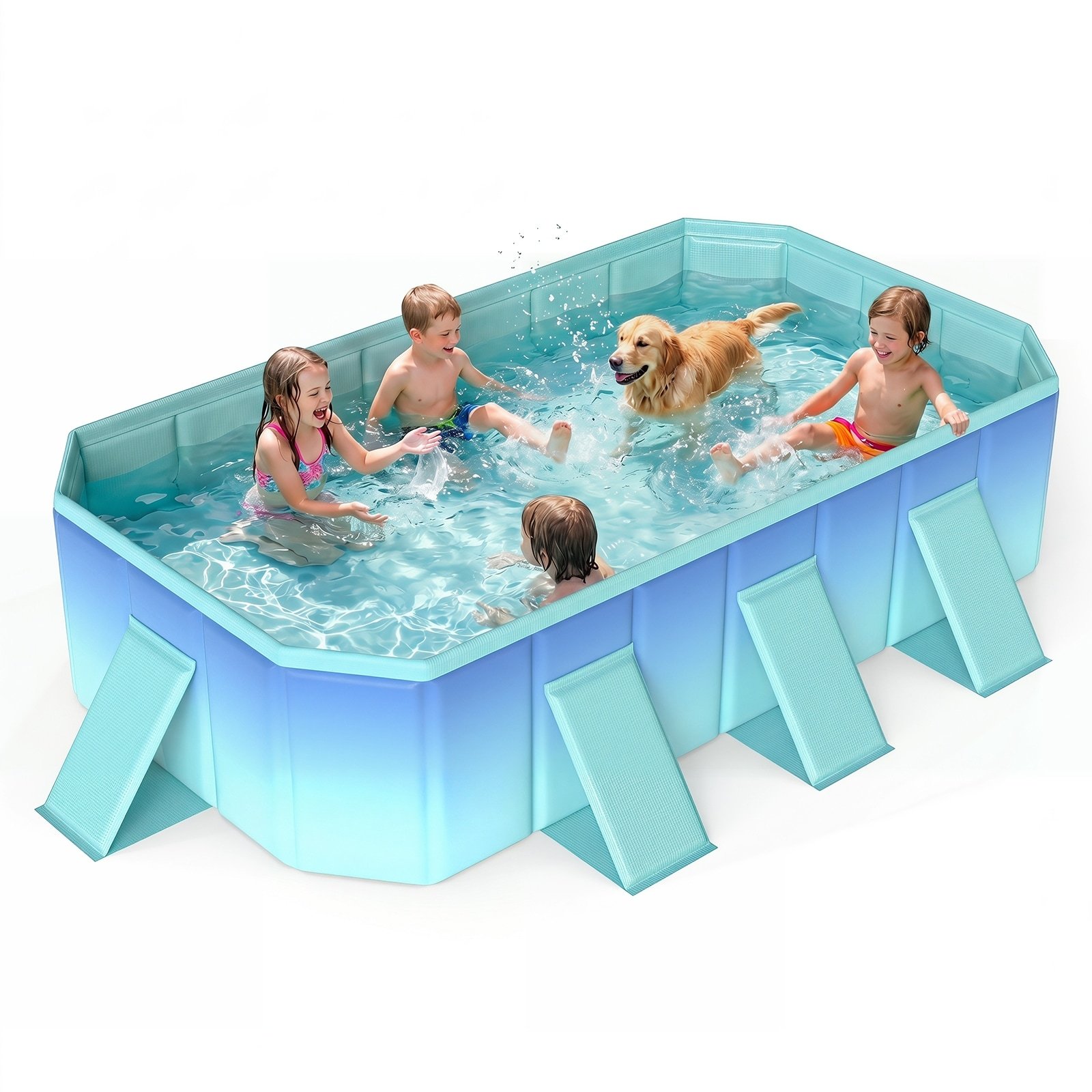 Costway Non-Inflatable Folding Kiddie Outdoor Swimming Pool,Portable