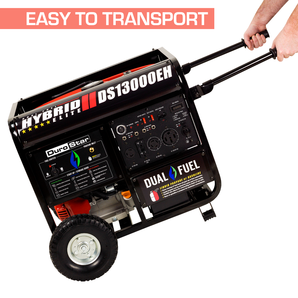 DuroMax / DuroStar DS13000EH 10500W/13000W Electric Start Dual Fuel Generator New (Red Version of XP13000EH) - Image 2