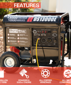 Alternative view of DuroMax / DuroStar DS13000E 10500W/13000W Electric Start Gas Generator New (Red Version of XP13000E)
