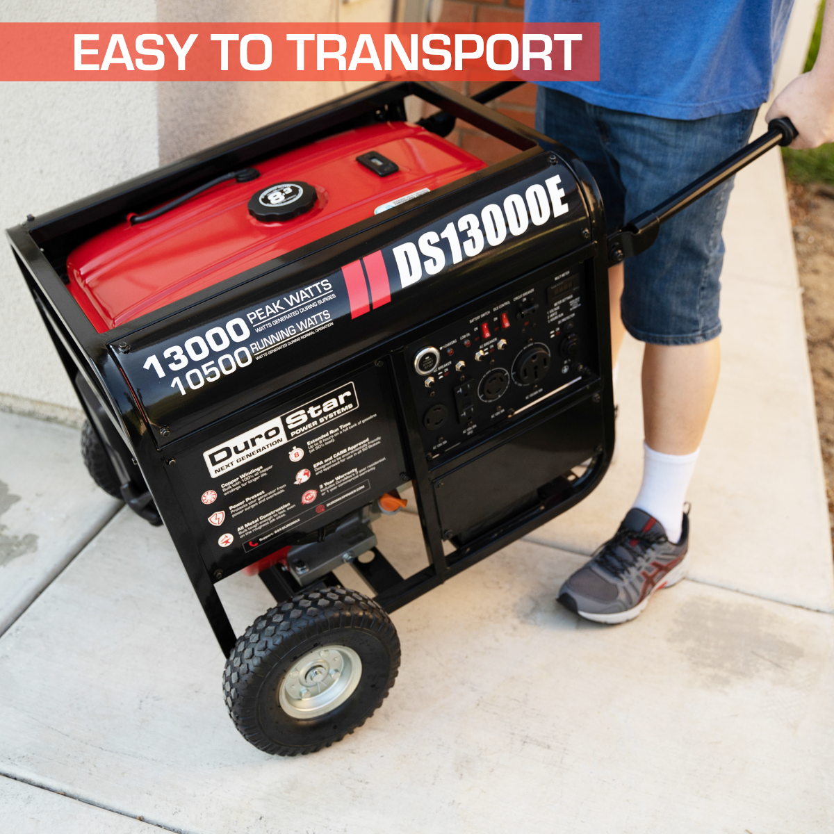 DuroMax / DuroStar DS13000E 10500W/13000W Electric Start Gas Generator New (Red Version of XP13000E) - Image 6
