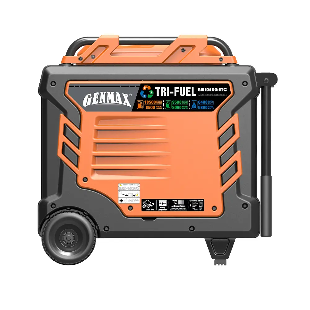 GENMAX GM10500iETC Tri-Fuel Inverter Generator 8500W/10500W 50 Amp Remote Start (Open Box) - Image 3