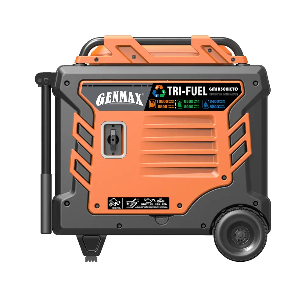 GENMAX GM10500iETC Tri-Fuel Inverter Generator 8500W/10500W 50 Amp Remote Start (Open Box) - Image 4