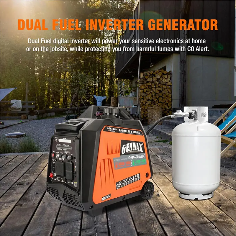 GENMAX GM4600iAEDC 3800W/4600W Generator Dual Fuel Inverter CO Alert Remote Start New - Image 7