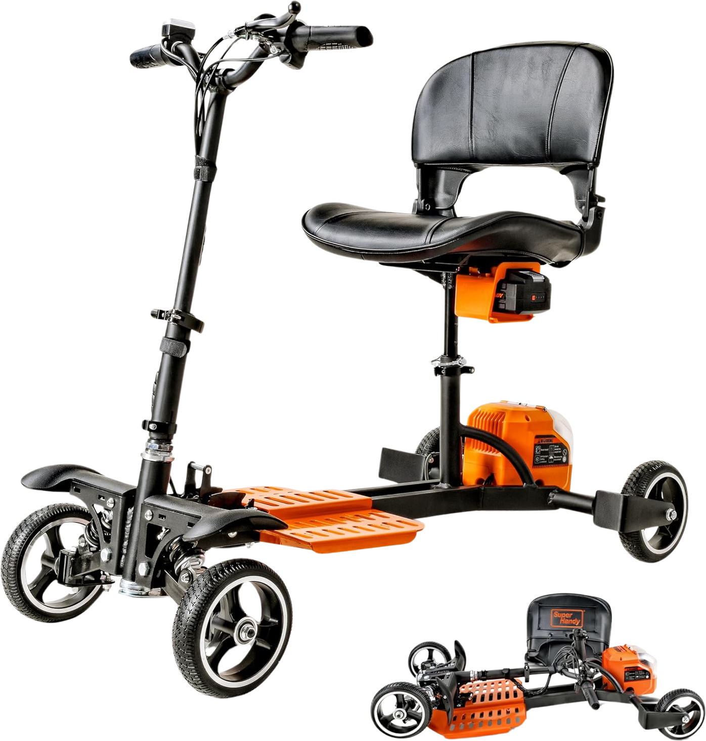 Super Handy GUT164 GUT165 Passport Pro Mobility Scooter 4 Wheel Foldable 48V 2Ah 330 lbs. Capacity 3.7 MPH 6.5 Mile New - Image 2