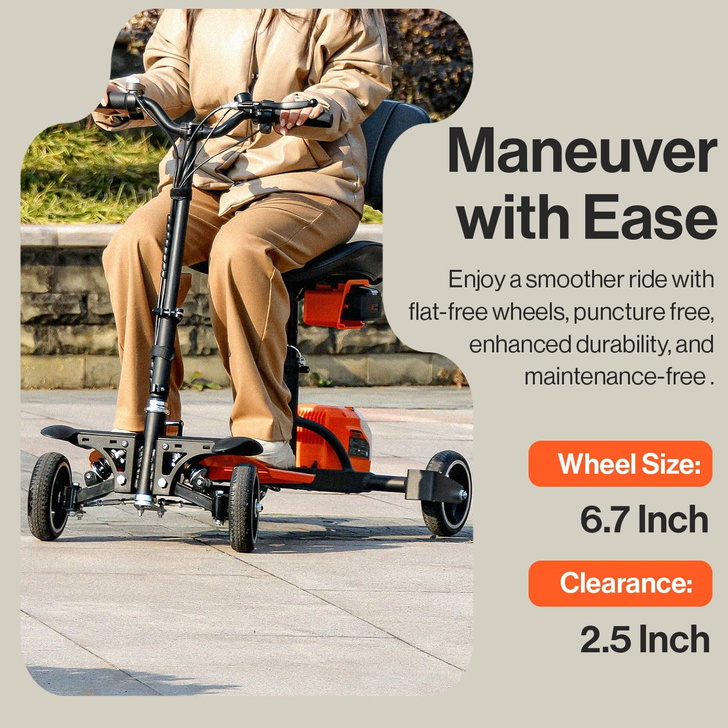 Super Handy GUT164 GUT165 Passport Pro Mobility Scooter 4 Wheel Foldable 48V 2Ah 330 lbs. Capacity 3.7 MPH 6.5 Mile New - Image 6