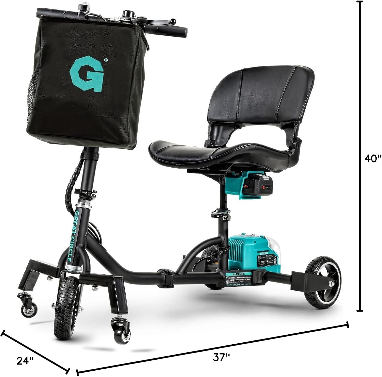 G GUT173 Mobility Scooter 275 lbs. Capacity 3.7 MPH 6.5 Miles 48V 2Ah Li-Ion Aluminum 35 lbs. Folding New - Image 8