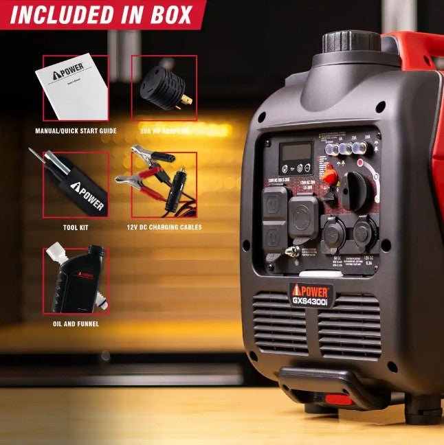 A-iPower GXS4300i 3450W/4300W Generator Gas Low THD Inverter CO Alert New - Image 6