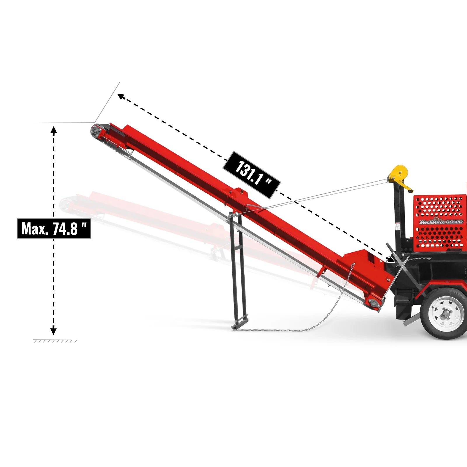 MechMaxx HLS20 Log Splitter Honda GX390 Firewood Processor w/ Conveyor 20 Ton 24" x 15" Log Capacity 18" Chainsaw New - Image 3