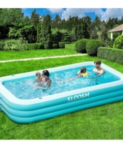 Inflatable Pool with Seats, 125" x 68" x 22" Full-Sized Inflatable Swimming Pool, Durable Thickened Above Ground Pool