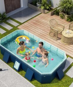 Swimming Pool w/Durable PVC Material,Easy Setup and Foldable Storage